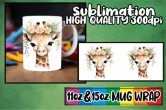 Floral Bohemian Animal Mug Wrap - Watercolor 11oz/15oz Product Image 1