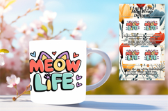 Vibrant 15oz Mug Wrap Png Template , Cat Quote Product Image 1