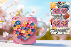 Sweet 15oz Mug Wrap Png Artwork , Flowers Heart Product Image 1