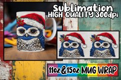 Christmas Owl Mug Sublimation Embroidery Wrap Product Image 1
