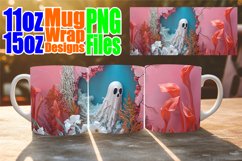 Ghost in Wall Mug Wrap - Halloween 3D 11oz 15oz Product Image 1
