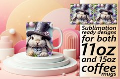 Joyful Spring Bunny Mug Sublimation 15oz Product Image 1