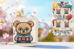 Eye-Catching 15oz Mug Wrap Png , Cute Bear Product Image 1