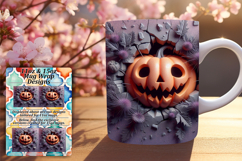Lovely 11oz Mug Wrap Png Template , 3D Pumpkin Product Image 1
