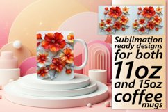 Colorful 3D Blossom Mug Wrap Sublimation 11oz 15oz Product Image 1