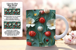 CLASSY PNG Mug Wrap Design 15oz , 3D Flower Product Image 1