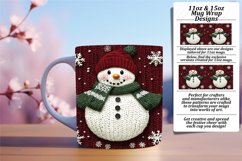 Modern 11oz Mug Wrap Png Template , Snowman Product Image 1