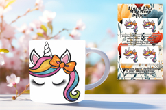 Fun 11oz Mug Wrap Png Design , Unicorn Product Image 1