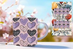 Stylish 11oz Mug Wrap Png Design , Heart Product Image 1