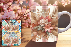Charming 11oz Mug Wrap Png Design , Autumn Flower Product Image 1