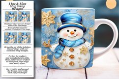 Vibrant Festivities: 3D Snowman Christmas Mug Wrap Splendor Product Image 1