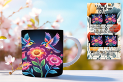 Chic 11oz Mug Wrap Png Design , Birds Product Image 1