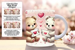 EXQUISITE 11oz Mug Wrap PNG Template , Valentine Bear Product Image 1