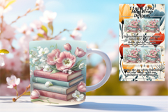 Floral 11oz Mug Wrap Png Template , Books Product Image 1