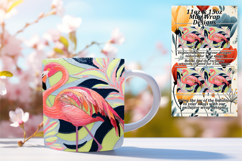 Joyful 11oz Mug Wrap Png Design , Flamingo Product Image 1