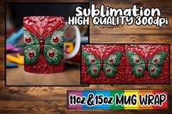 Fluttering Fantasy: 3D Butterfly Mug Wrap Sublimation Product Image 1
