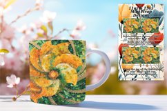 Sparkly Mosaic Mug Wrap with Floral Design 11oz 15oz Product Image 1