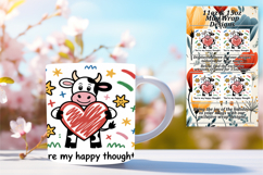 Chic 11oz Mug Wrap Png Design , Cute Cow Product Image 1