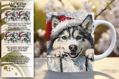 Christmas Peeking Dog Mug Wrap Winter Holiday Design 11oz Product Image 1