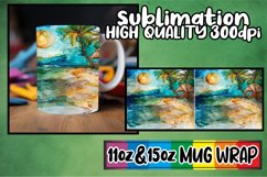Tropical Tranquility Mug Wrap Sublimation, 11oz 15oz Product Image 1