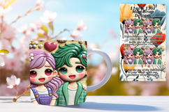CUSTOM PNG Mug Wrap Design 11oz , 3D Characters Product Image 1