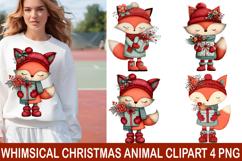 Whimsical Christmas Animal Clipart Product Image 1