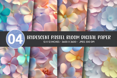 Iridescent Pastel Bloom Digital Paper Product Image 1