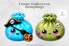 Cute Halloween Dumpling Clipart 2 PNGs Product Image 1