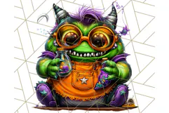 Spooky Cute Monster PNG Clipart, Adorable Halloween Monsters Product Image 4