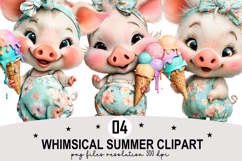 Whimsical Summer Clipart Watercolor PNG Product Image 1