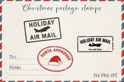 Vintage Christmas Postage Stamps | Retro Mail Labels SVG PNG Product Image 1