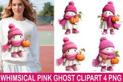 Whimsical Pink Ghost Clipart Product Image 1