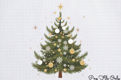 Winter Christmas Tree Sublimation PNG Product Image 1