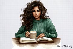 Coffee Shop Girls Clipart PNG Product Image 1