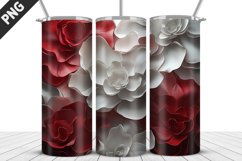 3D Flowers Tumbler Wrap | Sublimation Design | Tumble PNG Product Image 5