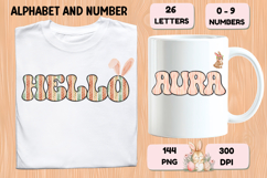 Watercolor Stripes Doodle Alphabet PNG Retro Letters 300 DPI Product Image 6