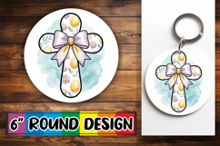 Joyful Ornaments Round Style PNG, Cross and Bow Product Image 1