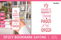 Spicy Bookmark Saying SVG | Book Lovers - Favorite Workout Product Image 1