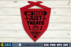 No tricks just treats thanks SVG, Halloween Dog Bandana SVG Product Image 3
