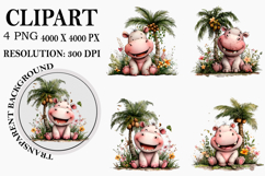 Safari Animals Clipart Watercolor PNG Product Image 1