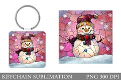 Cute Snowman Keychain Design. Cute Snowman Sublimation Product Image 1