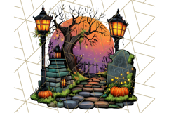 Enchanted Graveyard Halloween PNG Clipart Product Image 4