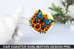 4Th Of July Butterfly Car Coaster Sublimation PNG Design Product Image 1