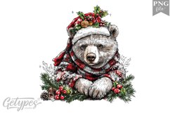 Christmas Bear Clipart Design - High Quality 300 Dpi Product Image 1