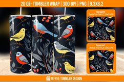 Sparrow Tumbler Wrap Designs, Sublimation Wrap Product Image 1