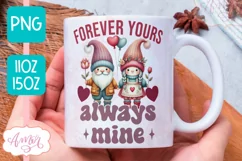 Valentine's day mug wrap PNG, Valentines gnome sublimation Product Image 1