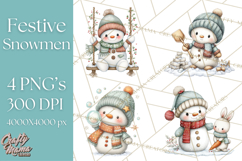 Christmas Snowman Clipart PNG Winter Holiday Characters Pnga Product Image 1