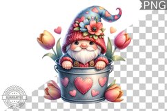 Spring Gnome Sublimation - Clipart PNG Design Product Image 1
