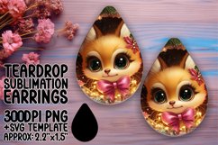 Sophisticated Teardrop Earrings Sublimation Art , Christmas Product Image 1