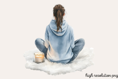 Blue Cozy Spring Home Clipart PNG Product Image 1